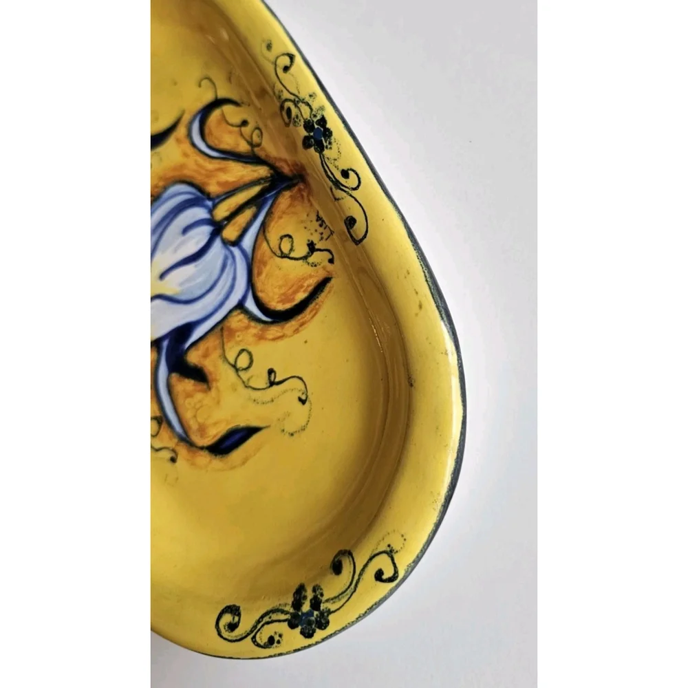 Vintage Giacomini Ceramiche Orvieto Hand Painted Ceramic Serving Dish / Wall Art